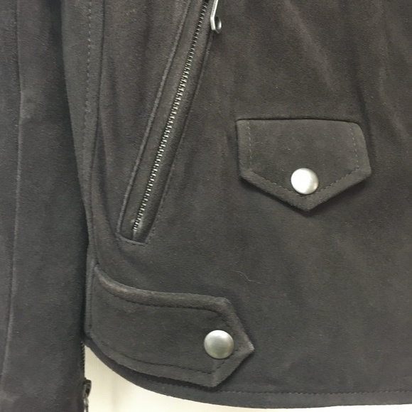 REBECCA MINKOFF SOFT Goatskin Leather Biker Moto Jacket - Picture 5 of 10